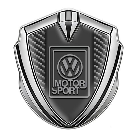 VW Emblem Ornament Silver Dark Carbon Grey Motorsport Logo