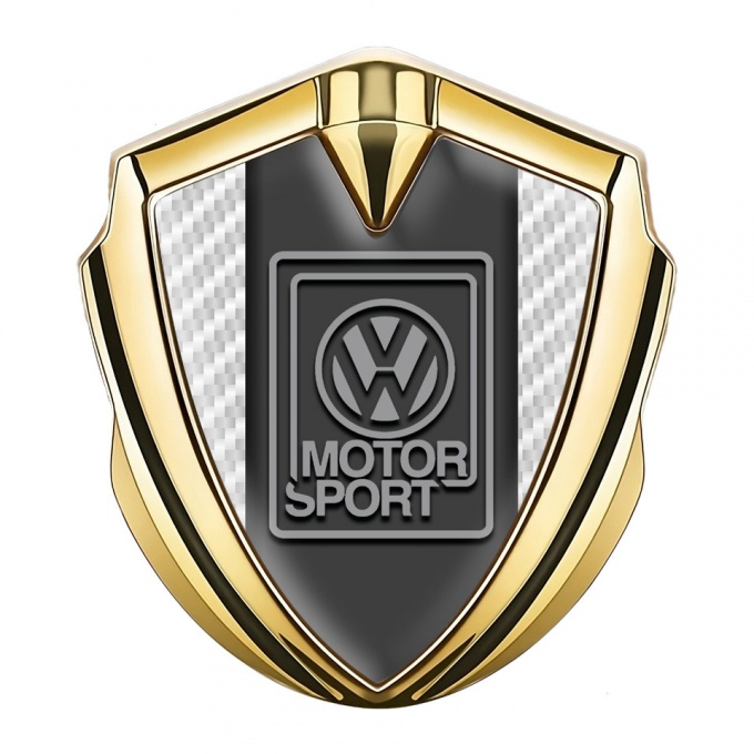VW Bodyside Domed Emblem Gold White Carbon Grey Motorsport Logo