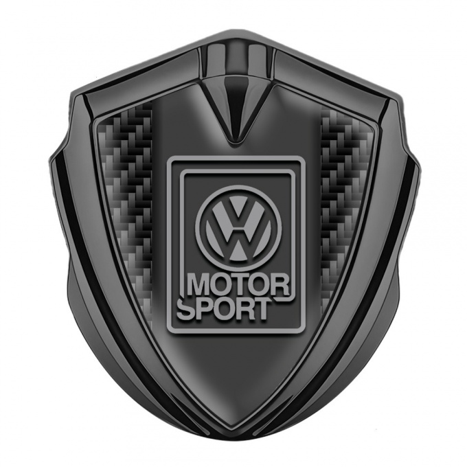 VW 3d Emblem Badge Graphite Black Carbon Grey Motorsport Edition