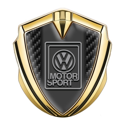 VW 3d Emblem Badge Gold Black Carbon Grey Motorsport Edition