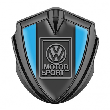 VW Silicon Emblem Graphite Sky Blue Frame Grey Motorsport Design