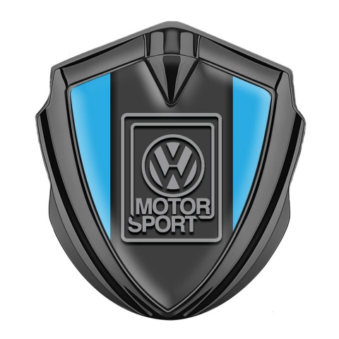 VW Silicon Emblem Graphite Sky Blue Frame Grey Motorsport Design