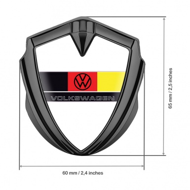 VW Bodyside Emblem Self Adhesive Graphite White Base German Flag Edition