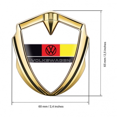 VW Bodyside Emblem Self Adhesive Gold White Base German Flag Edition