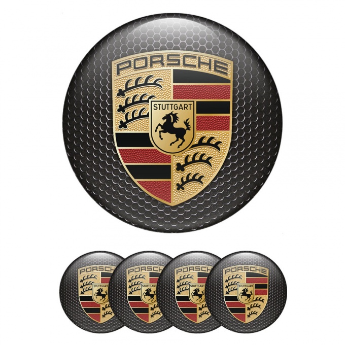 Porsche Emblems for Wheel Center Caps Steel Edition