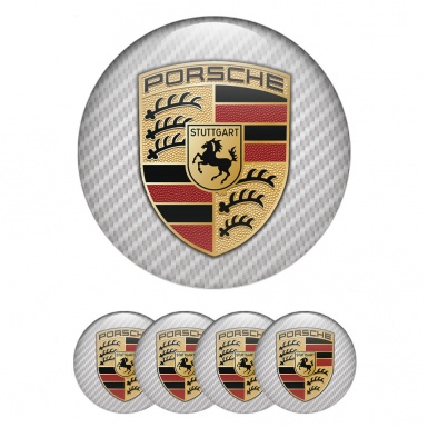 Porsche Emblems for Wheel Center Caps Light Carbon Edition