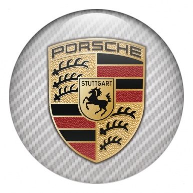 Porsche Emblems for Wheel Center Caps Light Carbon Edition