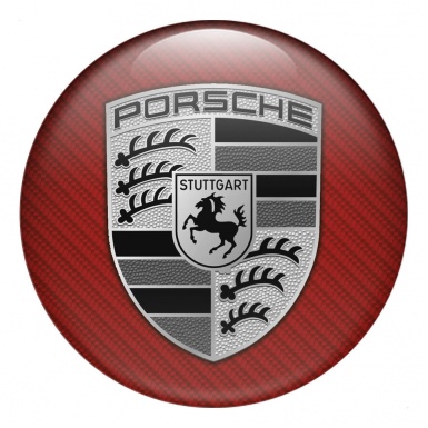 Porsche Silicone Emblems for Wheel Center Caps Red Carbon Edition