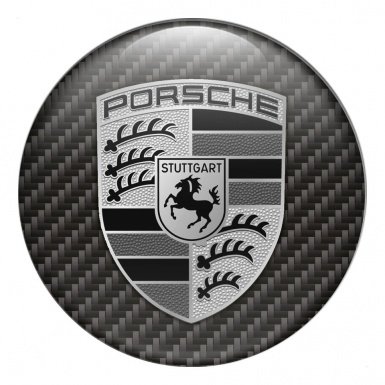 Porsche Emblems for Wheel Center Caps Monochrome Edition