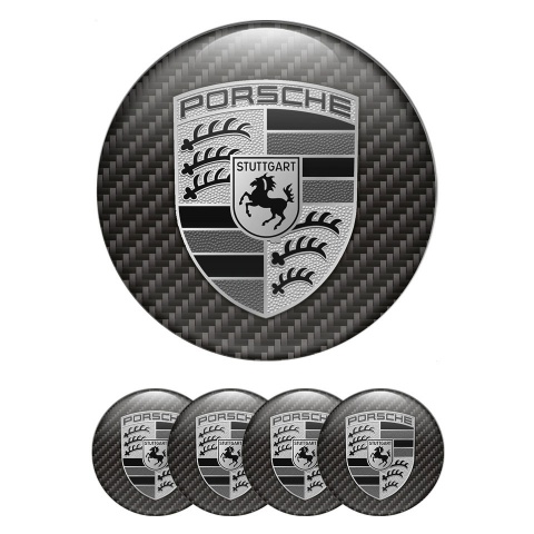 Porsche Emblems for Wheel Center Caps Monochrome Edition