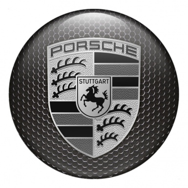 Porsche Wheel Emblems for Center Caps Monochrome Edition