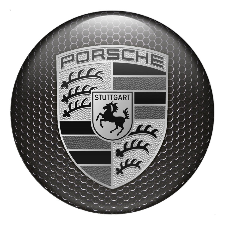 Porsche Wheel Emblems for Center Caps Monochrome Edition | Wheel ...