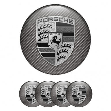 Porsche Wheel Emblem for Center Caps Monochrome Edition