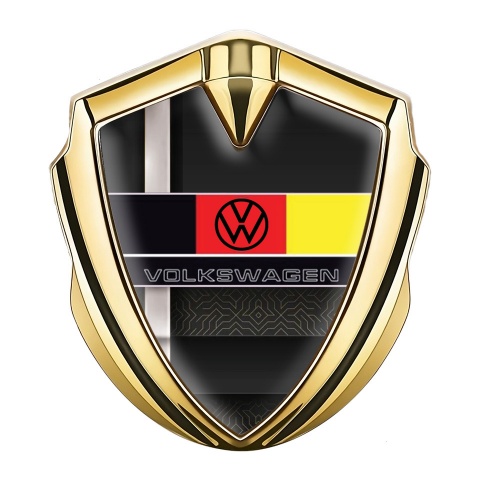 VW Bodyside Domed Emblem Gold Sport Stripe German Flag Edition