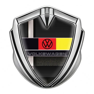 VW Bodyside Domed Emblem Silver Sport Stripe German Flag Edition