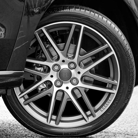 Mercedes Brabus Rocket Carbon  Domed Stickers Wheel Center Cap 