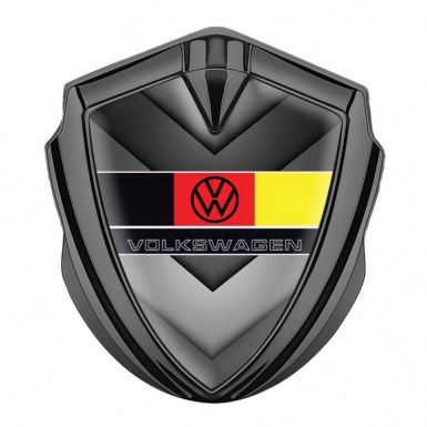 VW Emblem Self Adhesive Graphite Grey Arrows German Flag Edition