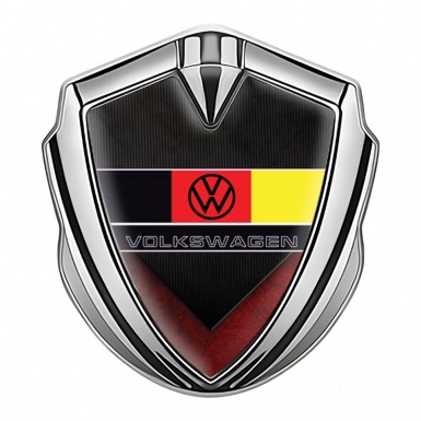 VW Bodyside Domed Emblem Silver Red Black Texture German Flag