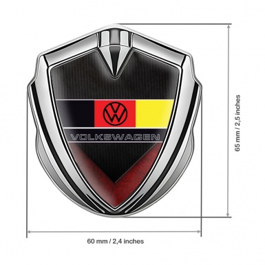 VW Bodyside Domed Emblem Silver Red Black Texture German Flag