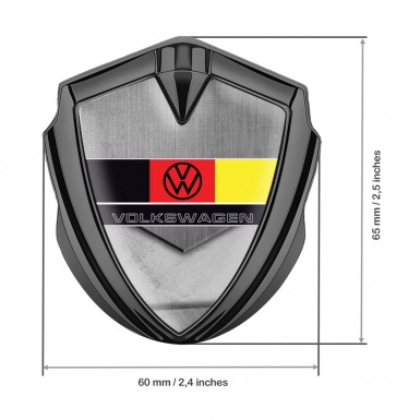 VW 3d Emblem Badge Graphite Tarmac Texture German Flag Design