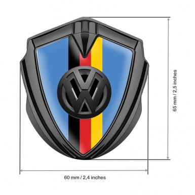 VW Fender Emblem Badge Graphite Glacial Blue 3d Logo German Flag