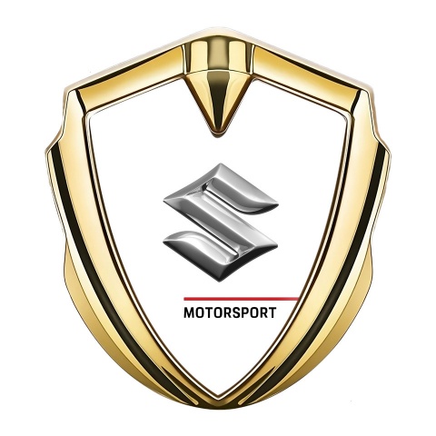 Suzuki Bodyside Emblem Self Adhesive Gold White Base Motorsport Edition