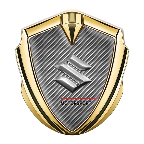 Suzuki Metal Domed Emblem Gold Light Carbon Motorsport Edition