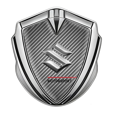 Suzuki Metal Domed Emblem Silver Light Carbon Motorsport Edition