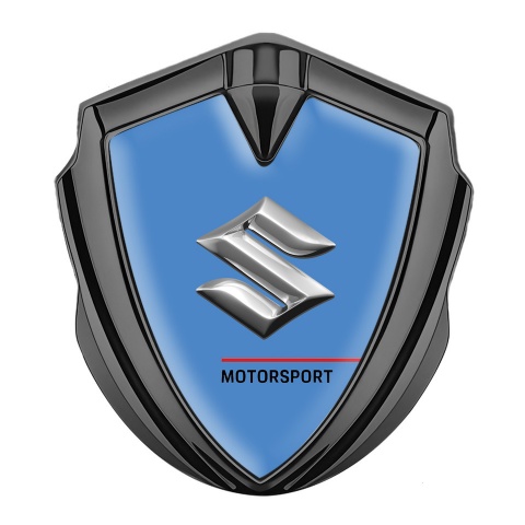 Suzuki Metal Domed Emblem Graphite Blue Fill Motorsport Edition