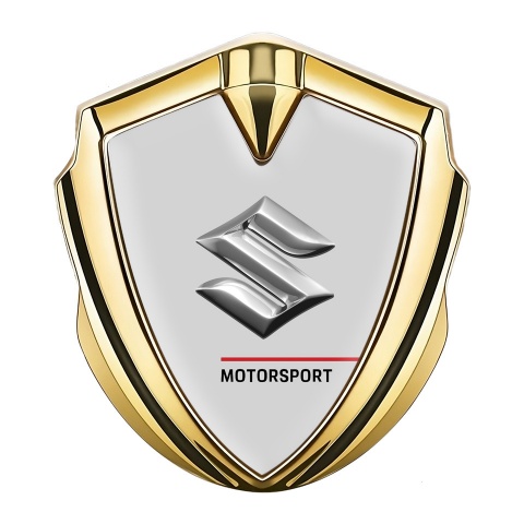 Suzuki Badge Self Adhesive Gold Grey Base Motorsport Edition