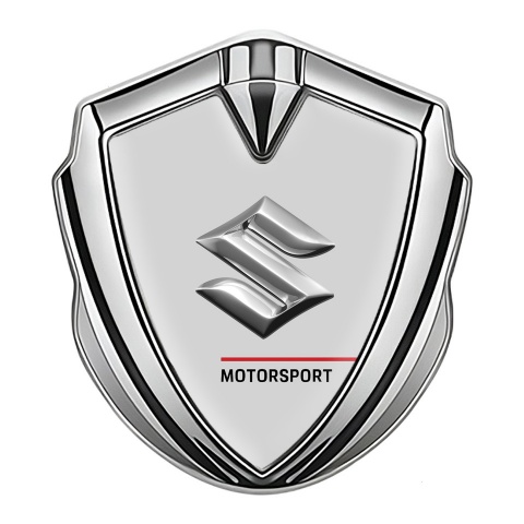 Suzuki Badge Self Adhesive Silver Grey Base Motorsport Edition