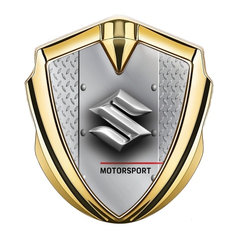 Suzuki Metal Emblem Badge Gold Light Treadplate Motorsport Edition