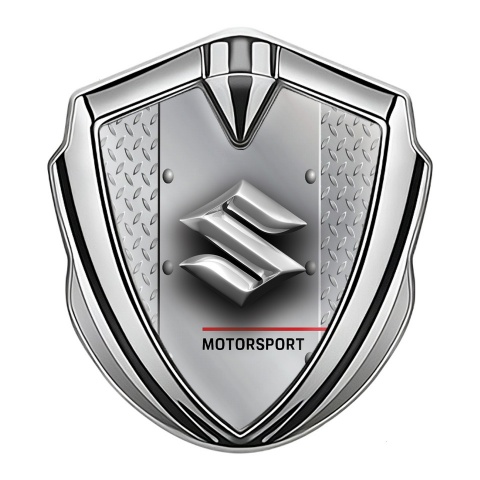 Suzuki Metal Emblem Badge Silver Light Treadplate Motorsport Edition