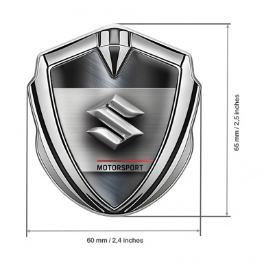 Suzuki Bodyside Domed Emblem Silver Brushed Effect Chrome Logo