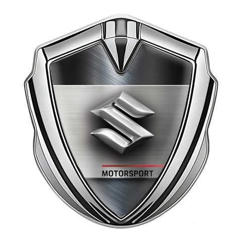 Suzuki Bodyside Domed Emblem Silver Brushed Effect Chrome Logo