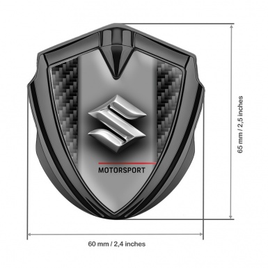 Suzuki 3d Emblem Badge Graphite Black Carbon Frame Chrome Edition