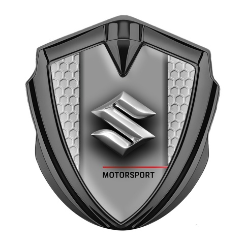 Suzuki Metal Domed Emblem Graphite Honeycomb Frame Chrome Edition