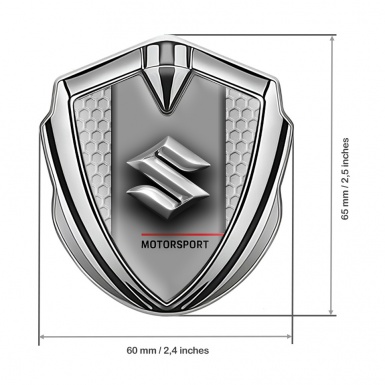 Suzuki Metal Domed Emblem Silver Honeycomb Frame Chrome Edition