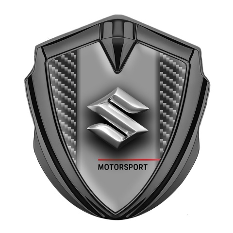 Suzuki Badge Self Adhesive Graphite Dark Carbon Chrome Design