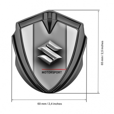 Suzuki Emblem Badge Self Adhesive Graphite Grey Frame Chrome Edition