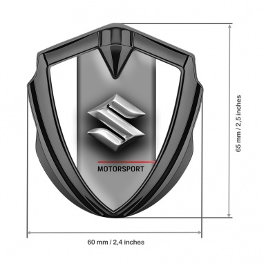 Suzuki Metal Emblem Badge Graphite White Frame Chrome Logo Edition