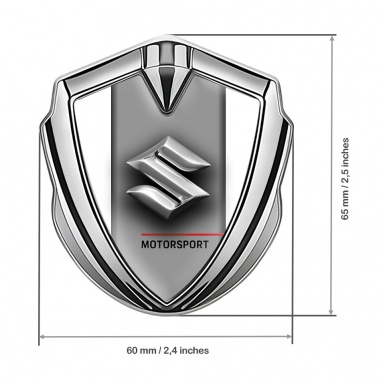 Suzuki Metal Emblem Badge Silver White Frame Chrome Logo Edition