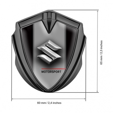 Suzuki Domed Emblem Badge Graphite Black Frame Motorsport Logo