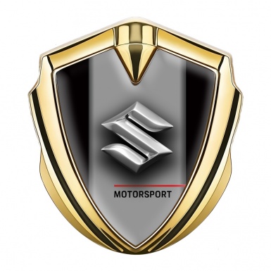 Suzuki Domed Emblem Badge Gold Black Frame Motorsport Logo