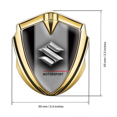 Suzuki Domed Emblem Badge Gold Black Frame Motorsport Logo