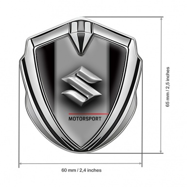 Suzuki Domed Emblem Badge Silver Black Frame Motorsport Logo