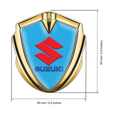 Suzuki Emblem Ornament Gold Ice Blue Crimson Logo Edition