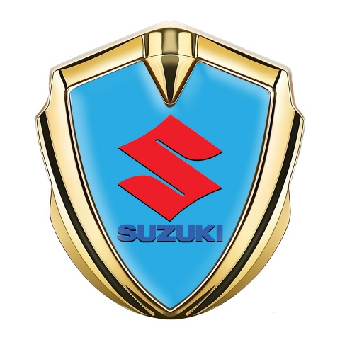 Suzuki Emblem Ornament Gold Ice Blue Crimson Logo Edition