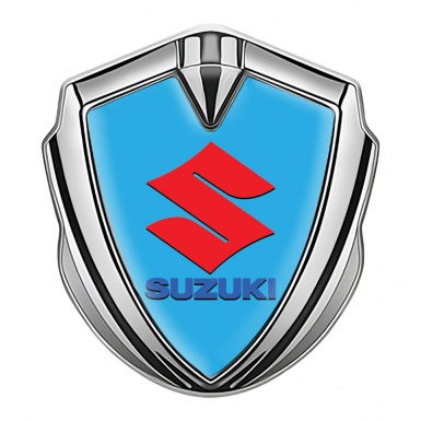 Suzuki Emblem Ornament Silver Ice Blue Crimson Logo Edition