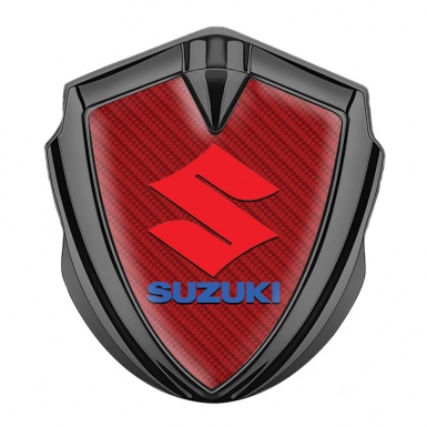 Suzuki 3d Emblem Badge Graphite Red Carbon Crimson Logo Edition